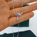 Collar gato reposo lunar (Plata 925)