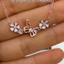 Collar Mariposa Jardín Dorado (Plata 925)