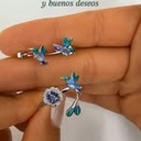 Aretes Colibrí Morado (Plata 925)