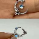 Set Gato luna moonstone (Plata 925)