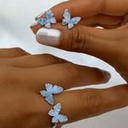 Set Mariposa AquaMarina  (Plata 925)