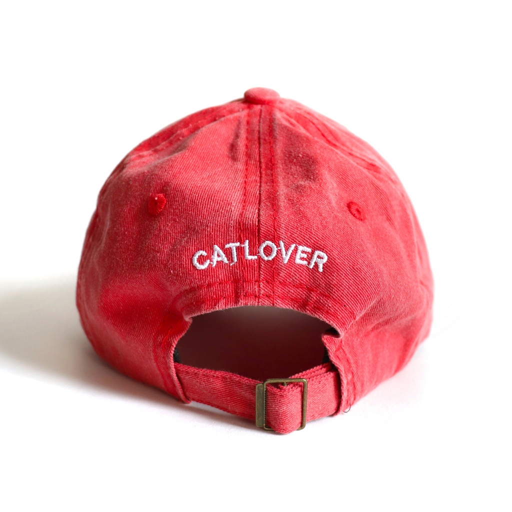 Gorra Cat Mom Rojo Washed