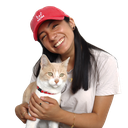 Gorra Cat Mom Rojo Washed