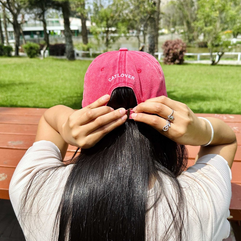 Gorra Cat Mom Rojo Washed