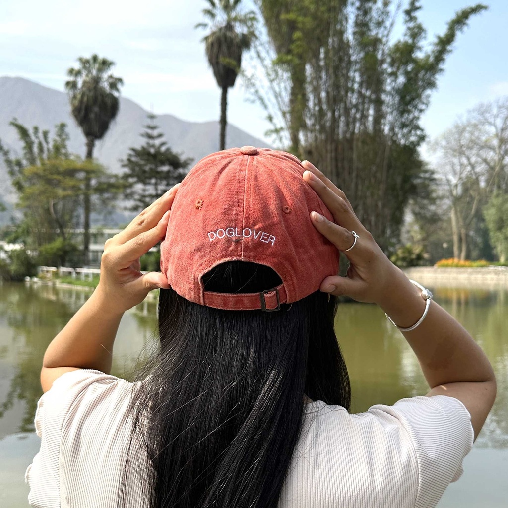 Gorra Dog Mom  Naranja Washed