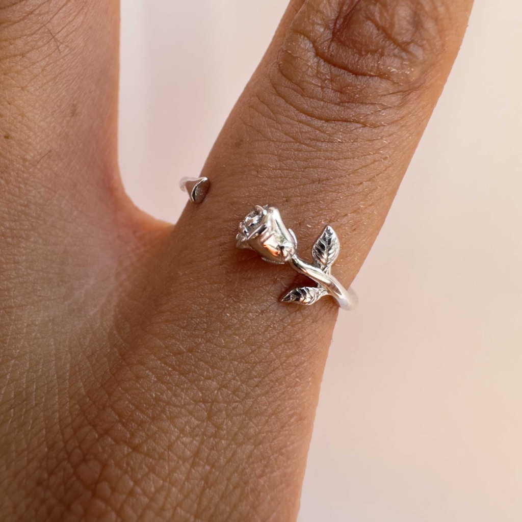 Anillo rosa eterna (Plata 925)