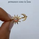 Anillo sol y luna dorado  (Plata 925)