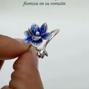 Anillo flor de medianoche (Plata 925)