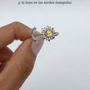 Anillo sol y luna plateado  (Plata 925)