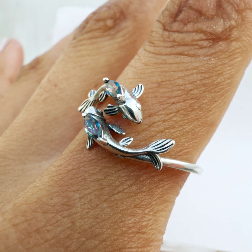 Anillo zodiaco piscis (Plata 925)