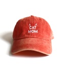 Gorra Cat Mom Naranja Washed