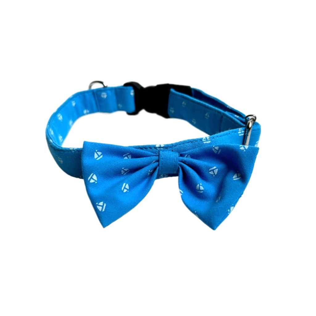 Collar Corbata Celeste Barco