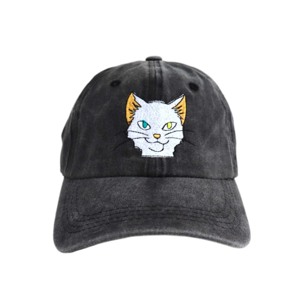 Gorra Gato Blanco Negro Washed