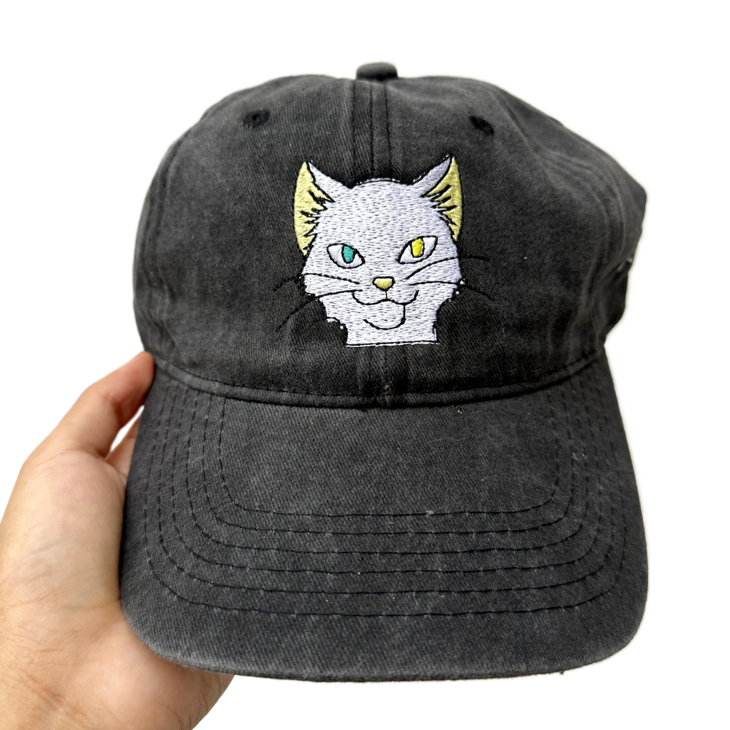 Gorra Gato Blanco Negro Washed