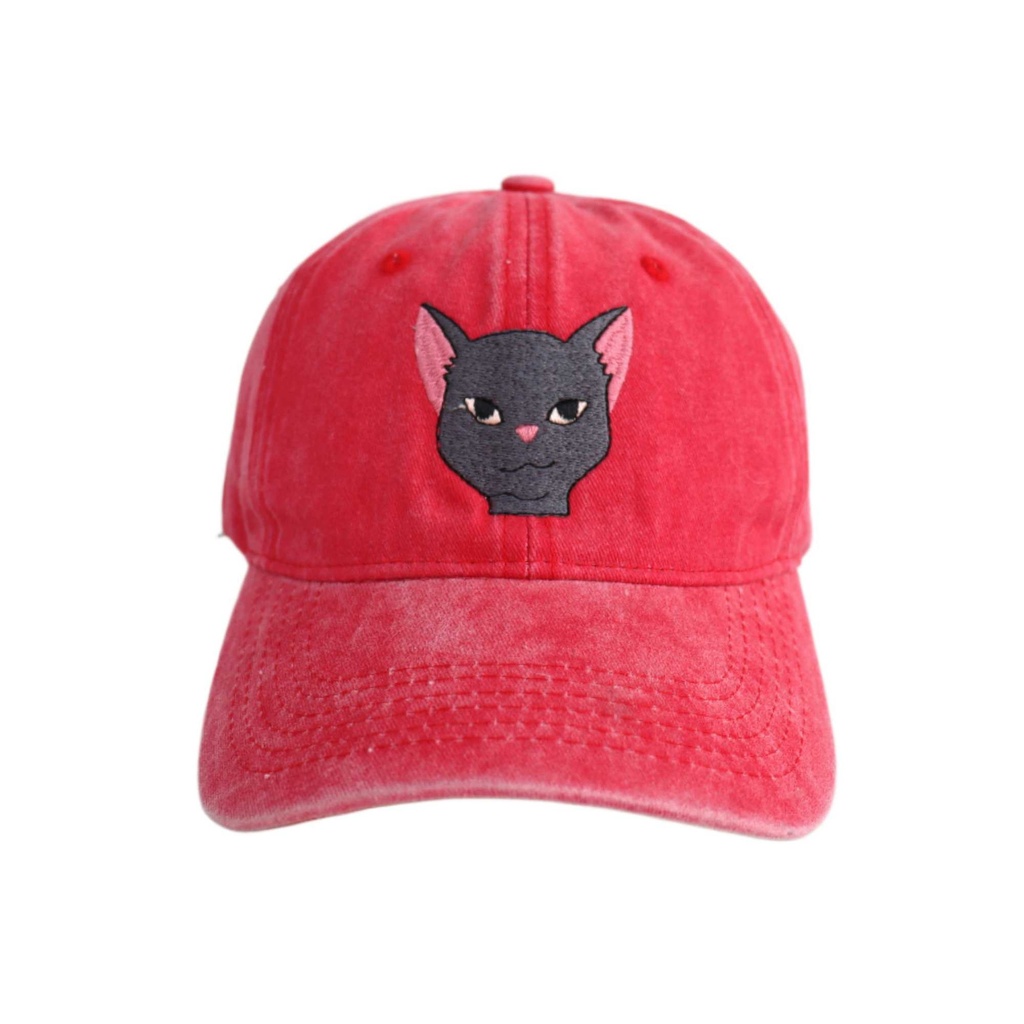 Gorra Gato Gris Rojo Washed