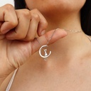 Collar gato de la luna (Plata 925)