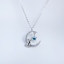 Collar Gato luna moonstone (Plata 925)