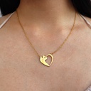 Collar Gato Corazón Dorado (Acero Inoxidable)