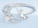 Anillo gato moonstone  (Plata 925)