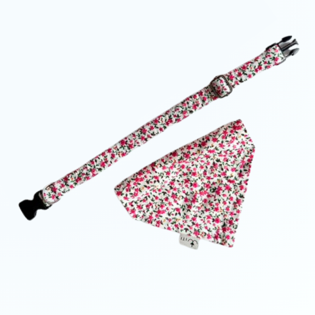 Set Bandana Fucsia Flores