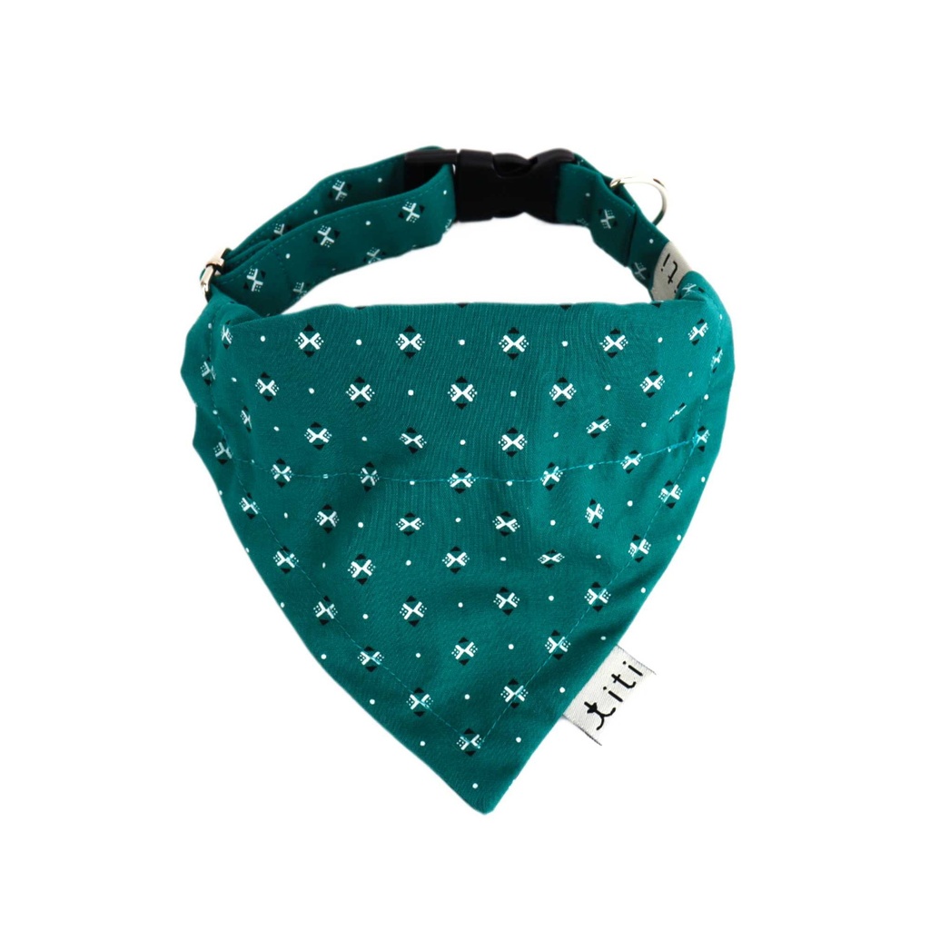 Set Bandana Verde Acero Rombo