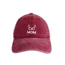 Gorra Cat Mom Guinda Washed