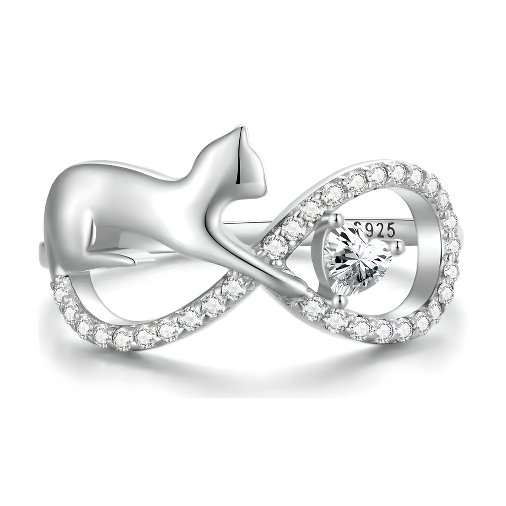 Anillo amor gatuno infinito (Plata 925)
