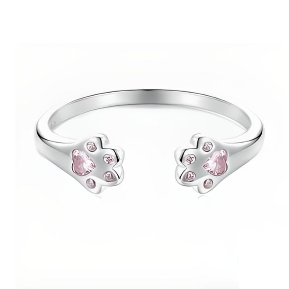 Anillo plata huella rosa (Plata 925)