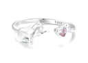 Anillo corazón felino (Plata 925)