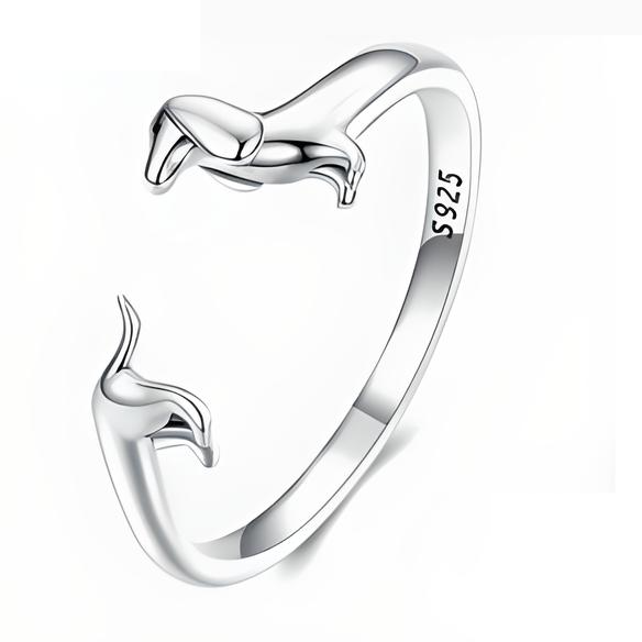 Anillo  perrito largo  (Plata 925)