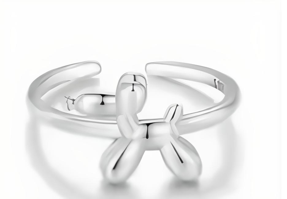 Anillo happy dog  (Plata 925)