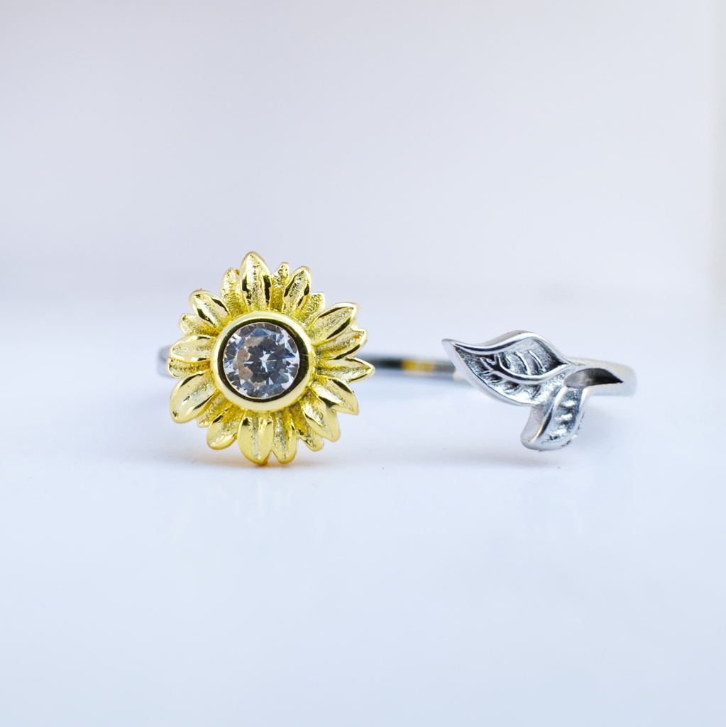 Anillo girasol sol de vida (Plata 925)