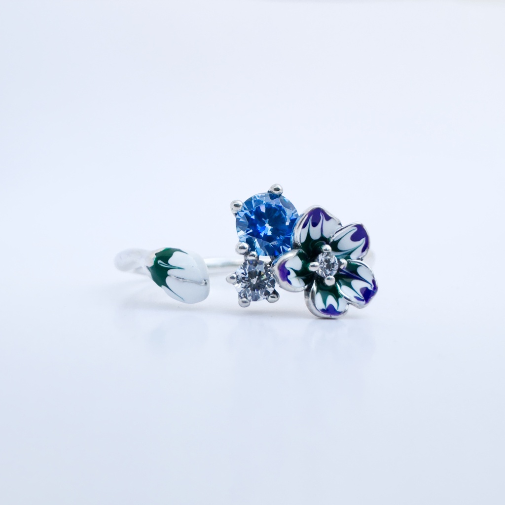 Anillo aurora violeta  (Plata 925)