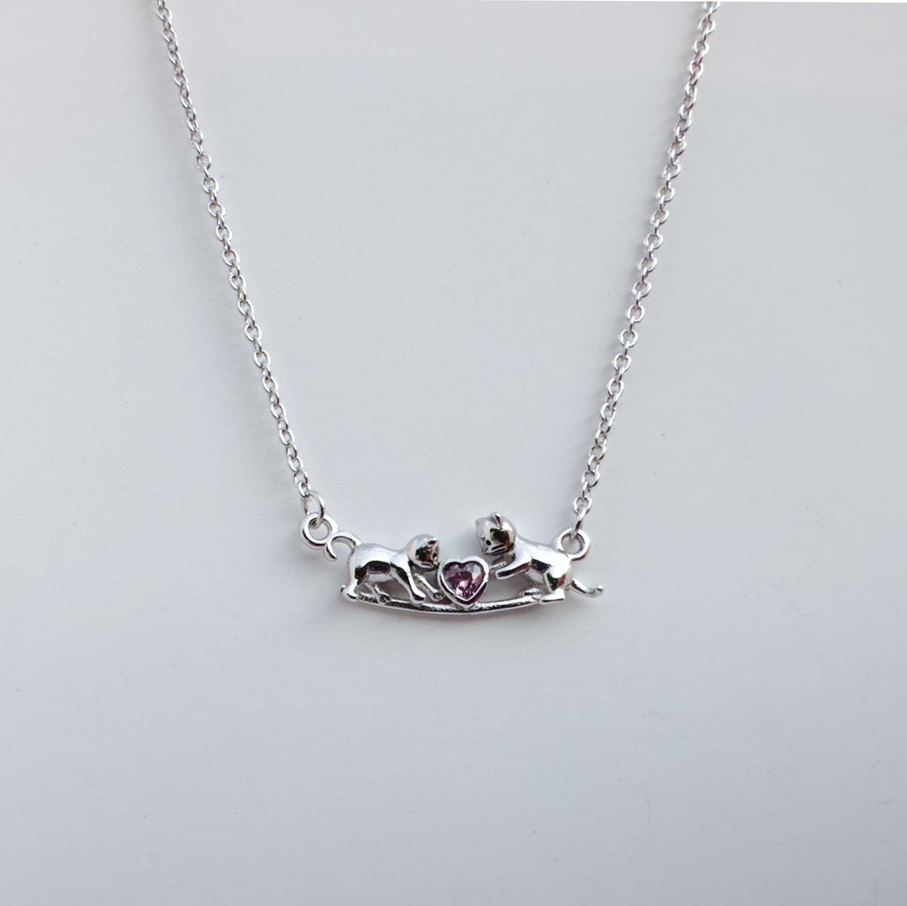 Collar amor gatuno (Plata 925)