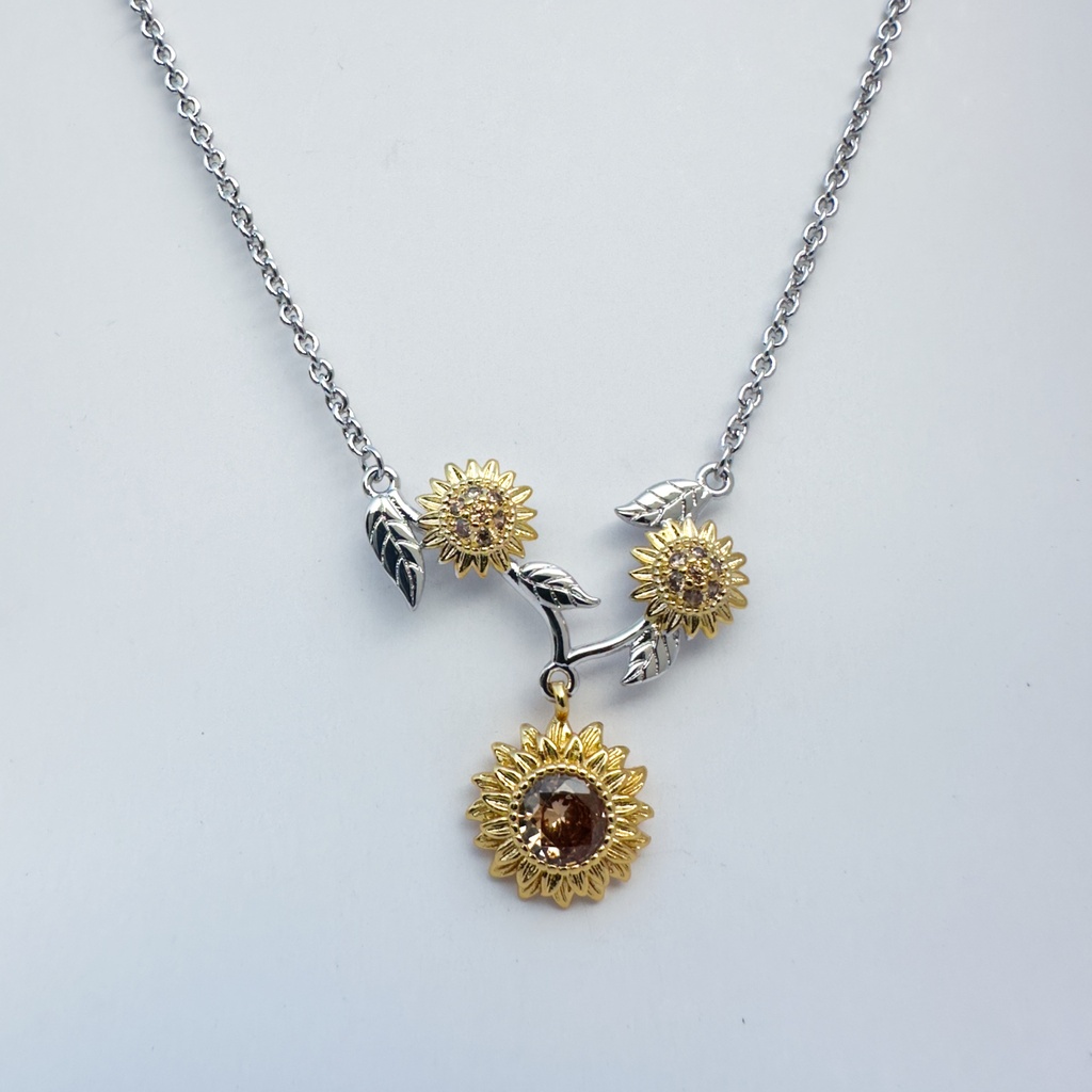 Collar campo de girasol (Plata 925)