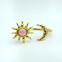 Anillo sol y luna dorado  (Plata 925)