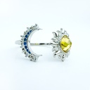 Anillo sol y luna plateado  (Plata 925)