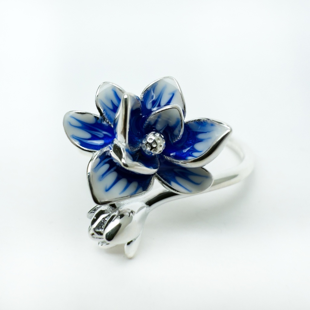 Anillo flor de medianoche (Plata 925)