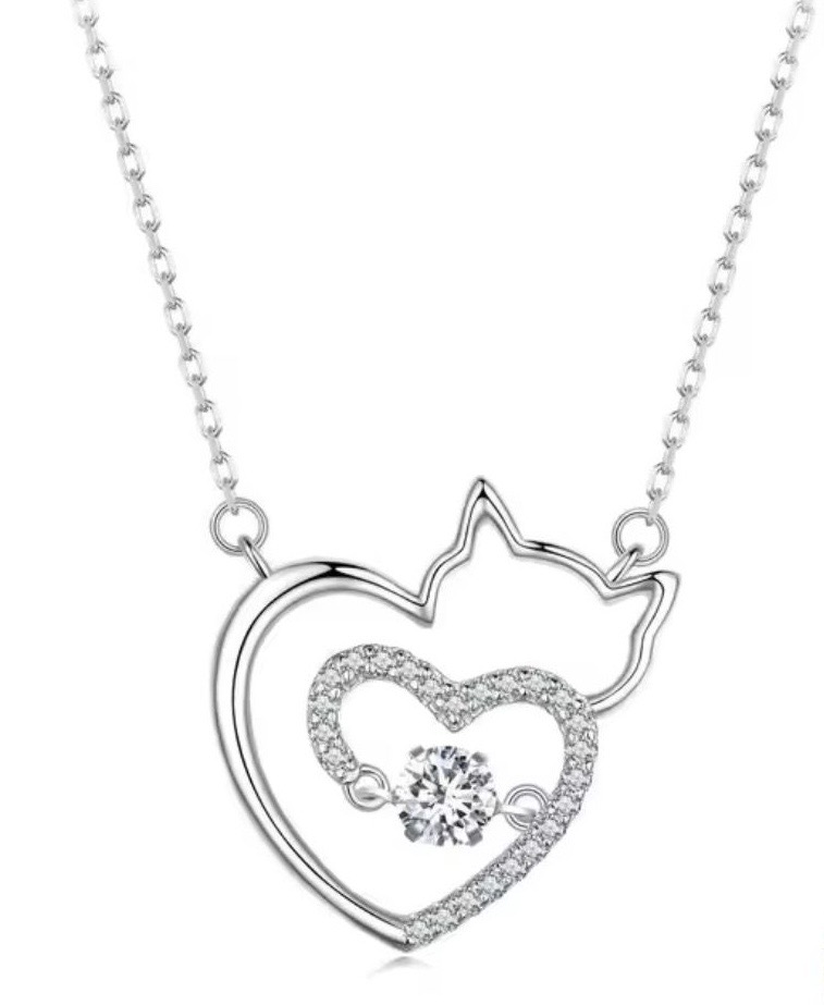 Collar Amor Catlover (Plata 925)