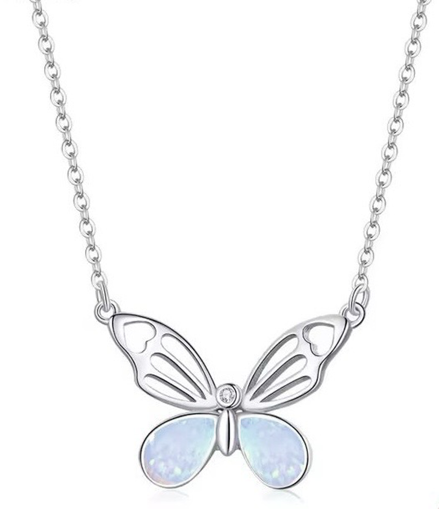 Collar Mariposa Ópalo Mágico (Plata 925)