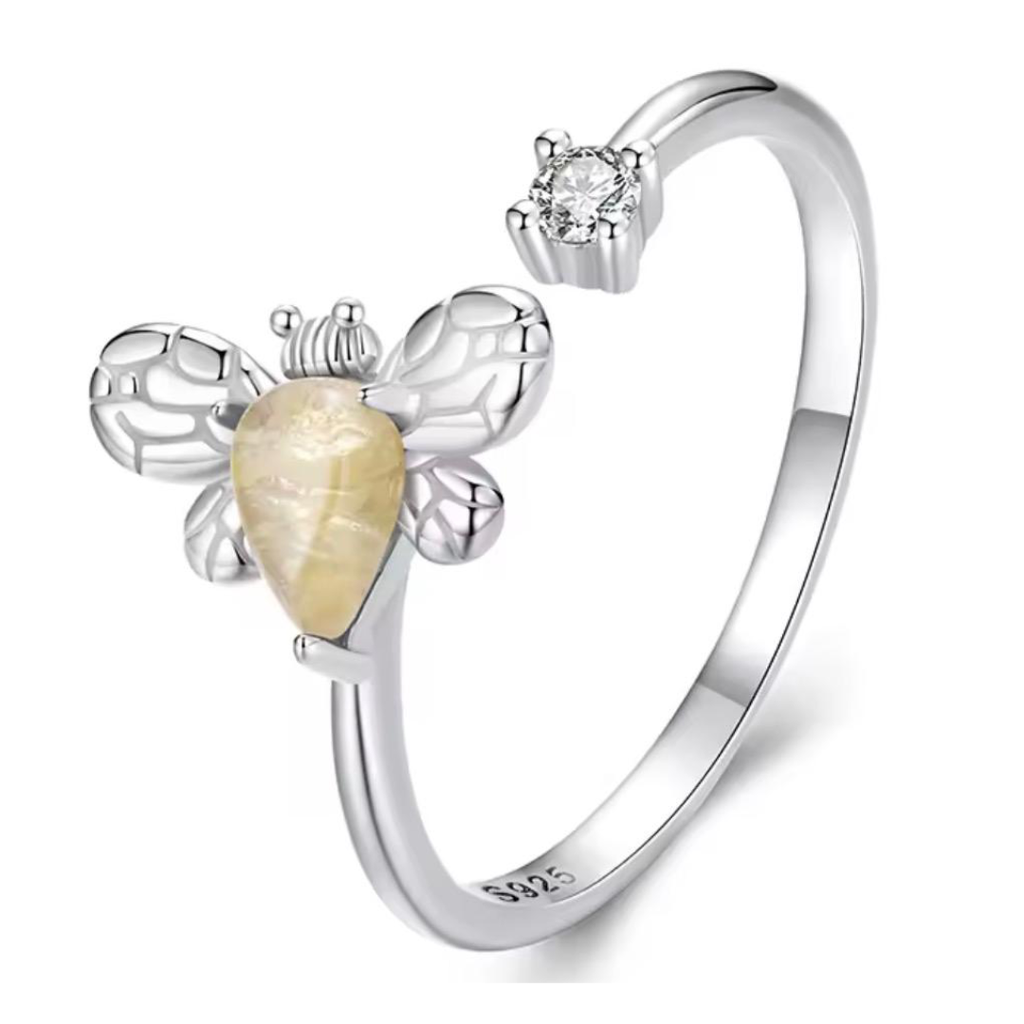 Anillo Abeja Jade  (Plata 925)