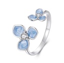 Anillo Floral AquaMarina  (Plata 925)