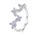 Anillo Floral Púrpura (Plata 925)