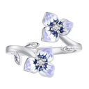 Anillo Flores moradas (Plata 925)