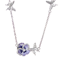 Collar Flores y Mariposas (Plata 925)