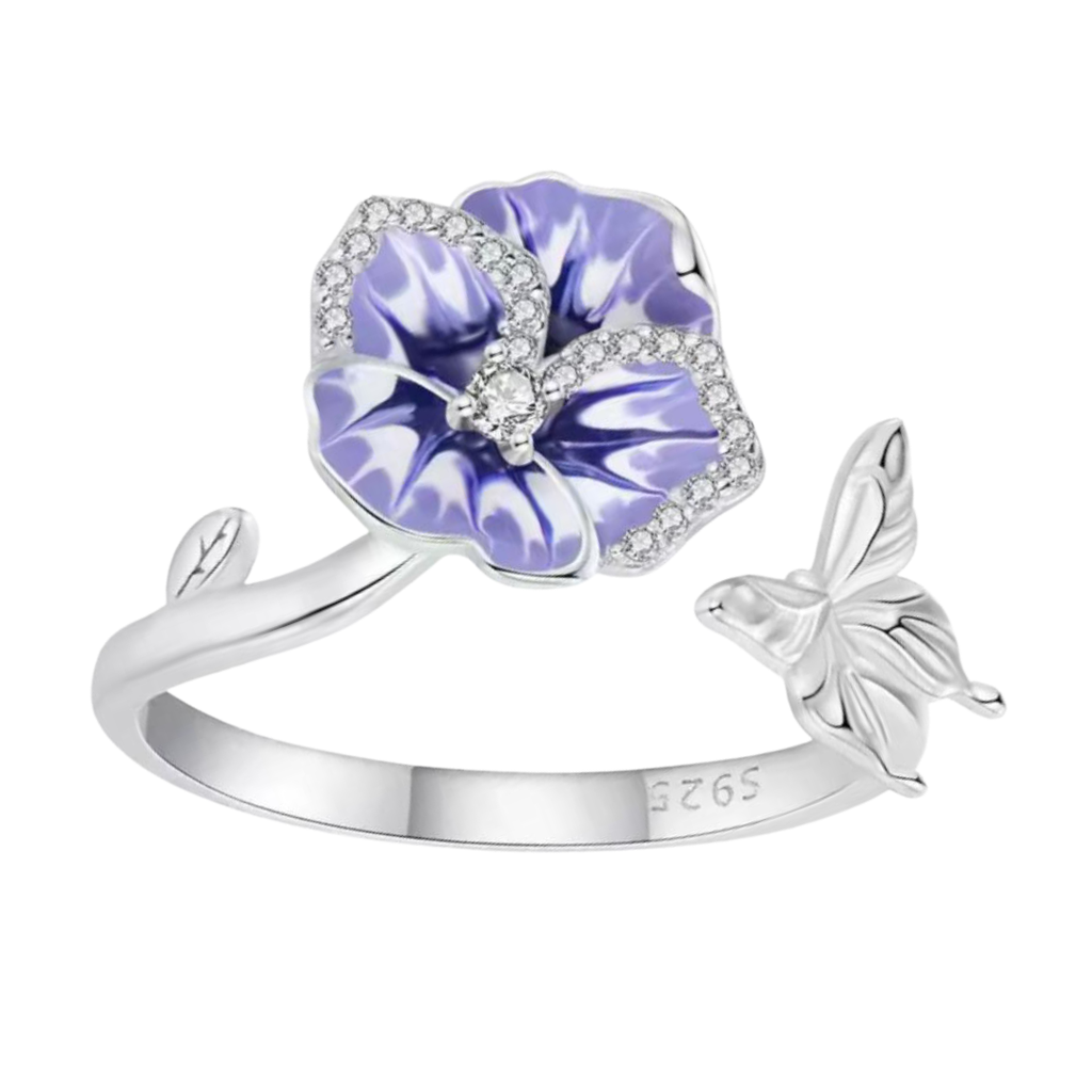 Anillo Flores y Mariposas (Plata 925)