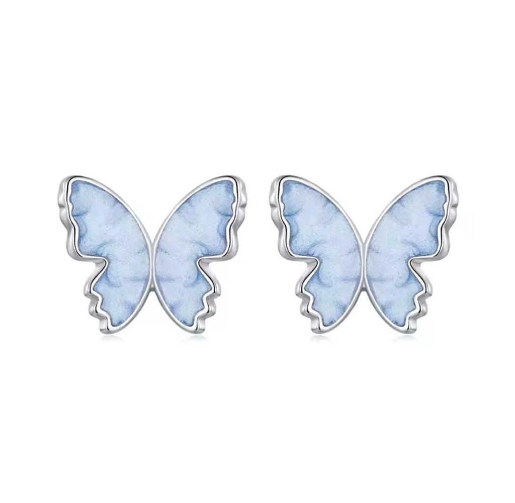 Aretes Mariposa AquaMarina (Plata 925)