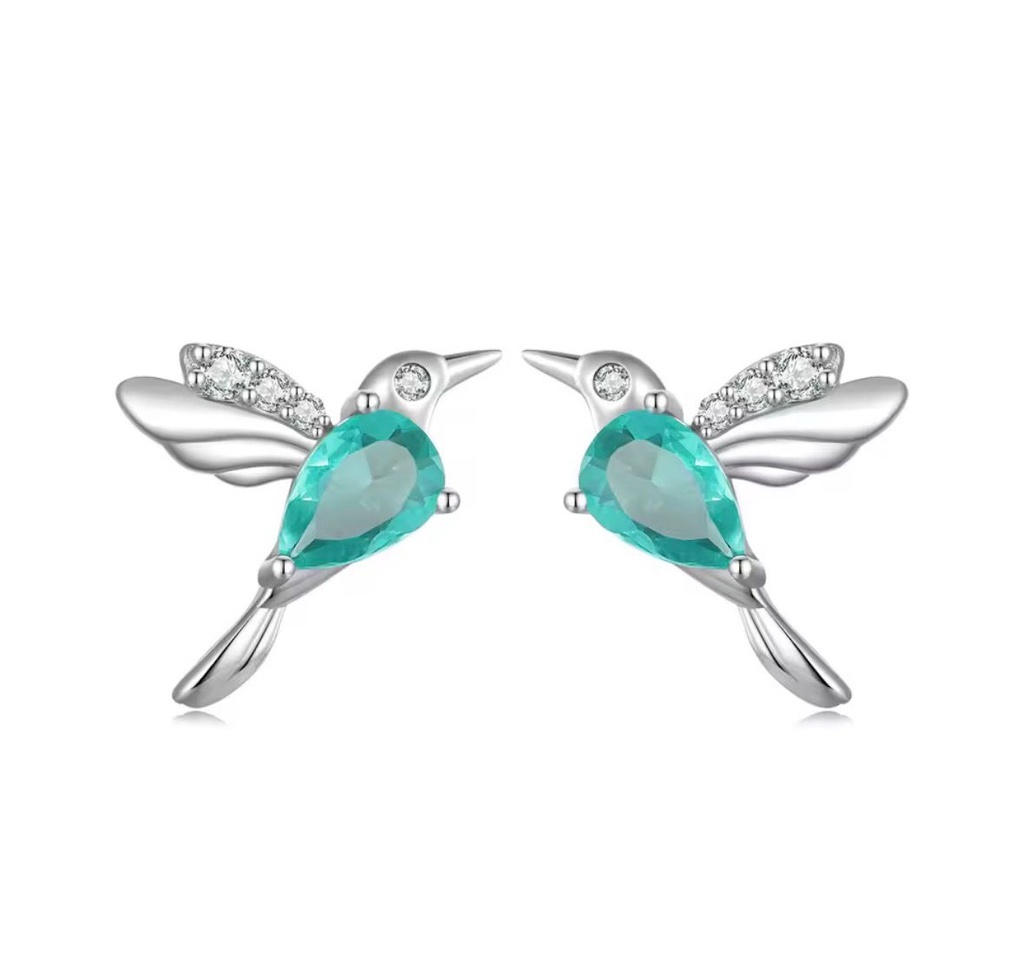 Aretes Colibri Jade (Plata 925)