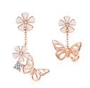 Aretes Mariposa Jardín Dorado (Plata 925)