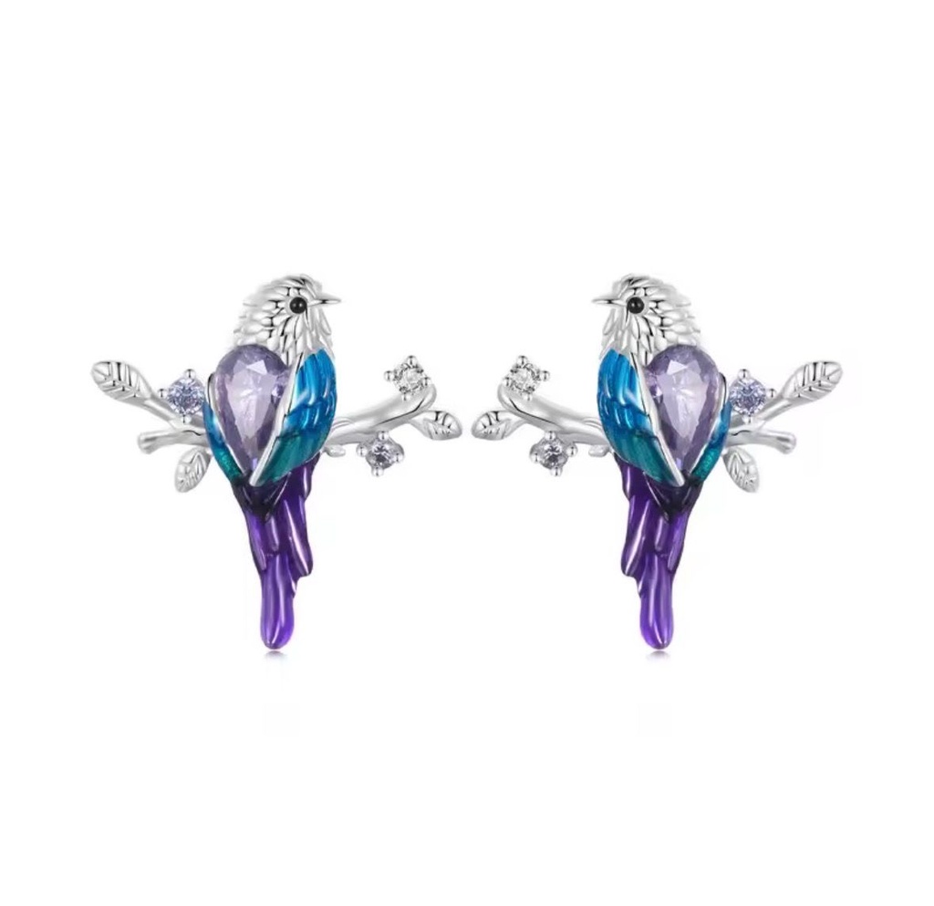 Aretes  Espíritu del Colibrí (Plata 925)